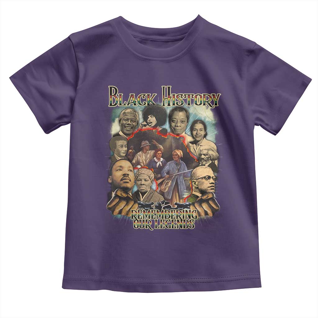 Black History Toddler T Shirt Remembering Our Legends Martin Malcolm Rosa Harriet Frederick