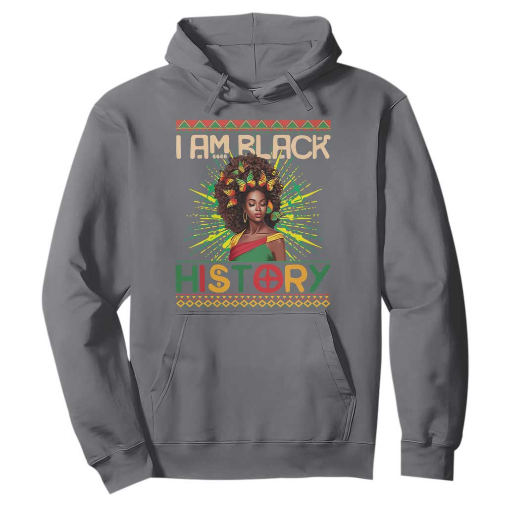 I Am Black History Hoodie African American Women Pretty Butterfly