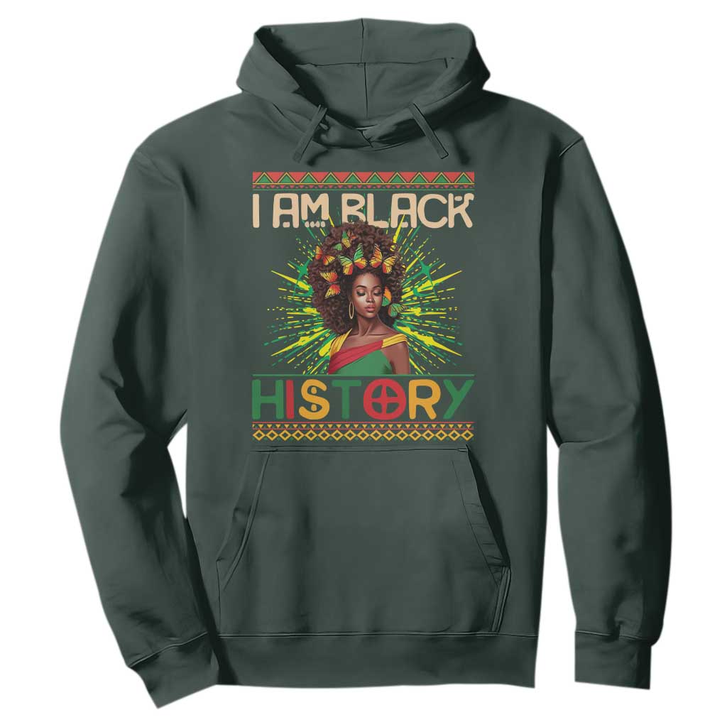 I Am Black History Hoodie African American Women Pretty Butterfly