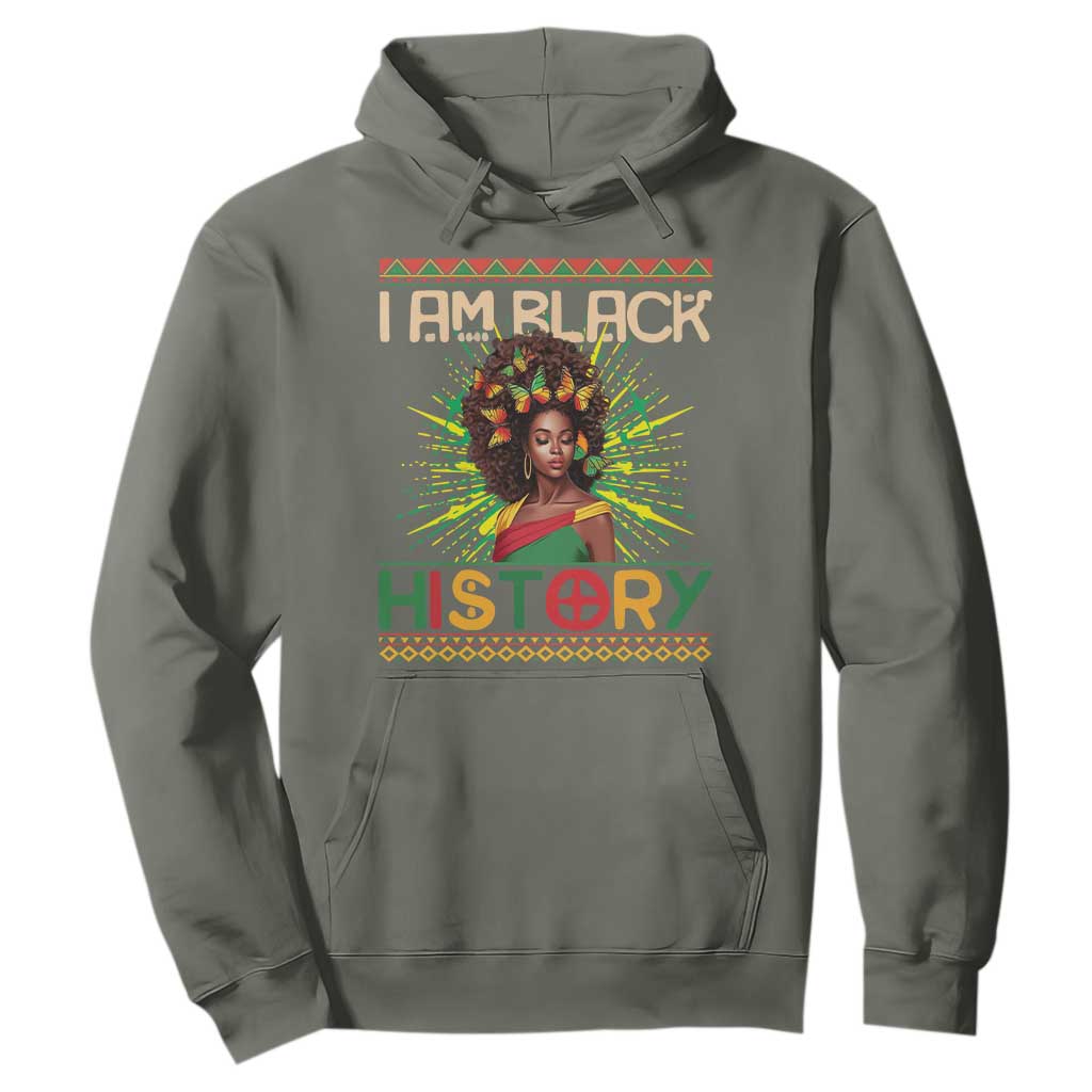 I Am Black History Hoodie African American Women Pretty Butterfly