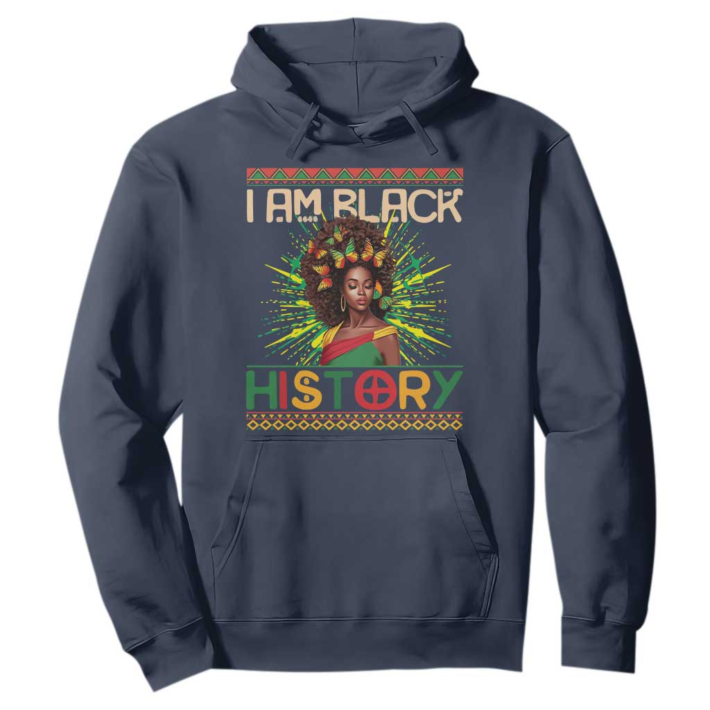 I Am Black History Hoodie African American Women Pretty Butterfly