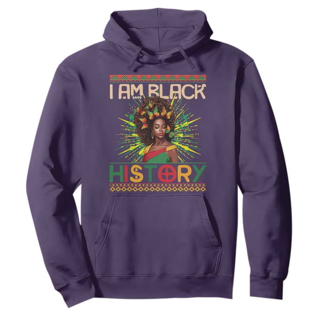 I Am Black History Hoodie African American Women Pretty Butterfly