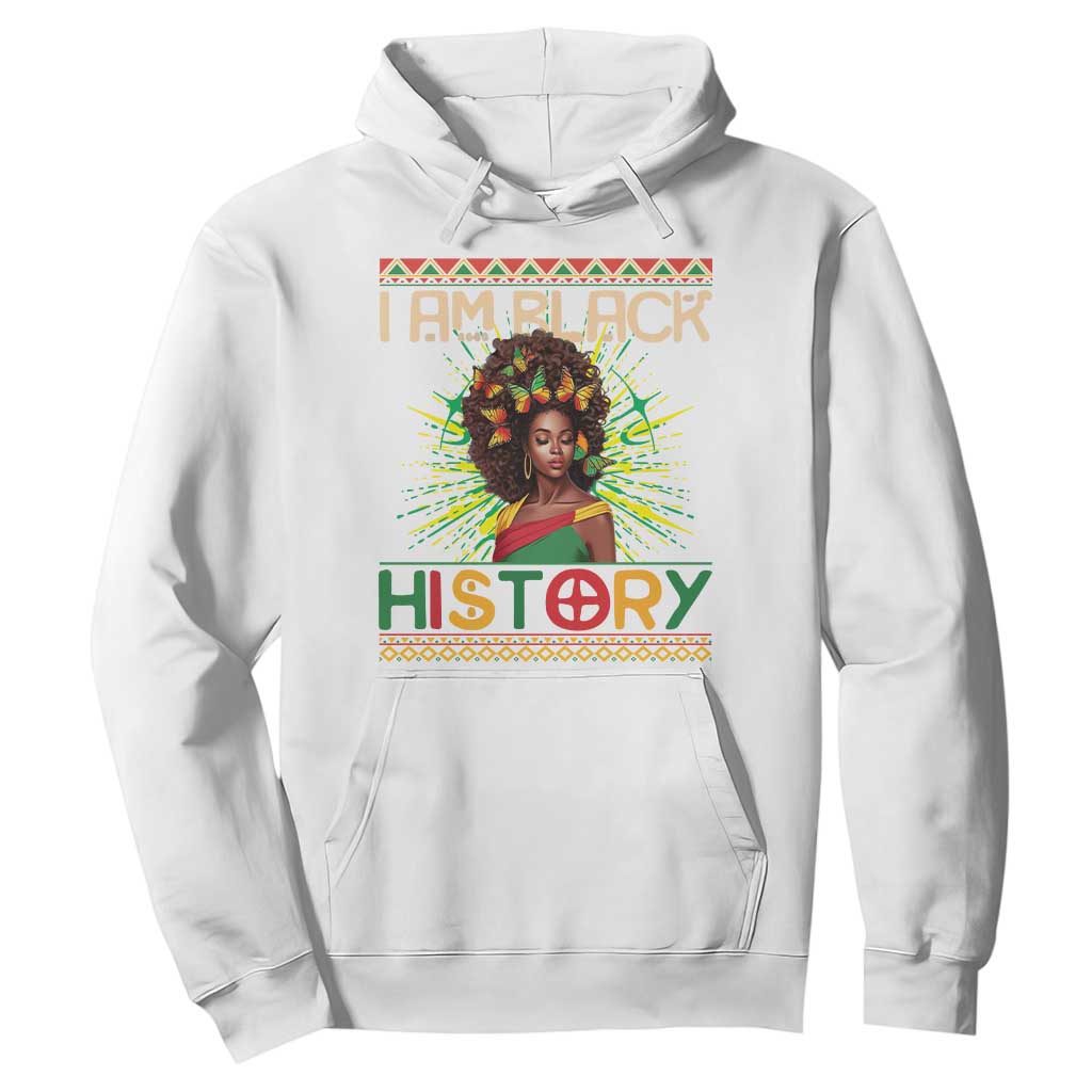 I Am Black History Hoodie African American Women Pretty Butterfly
