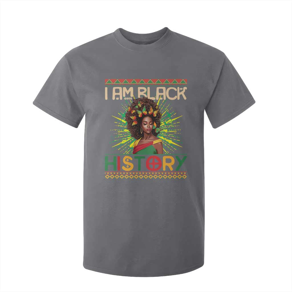 I Am Black History T Shirt For Kid African American Women Pretty Butterfly