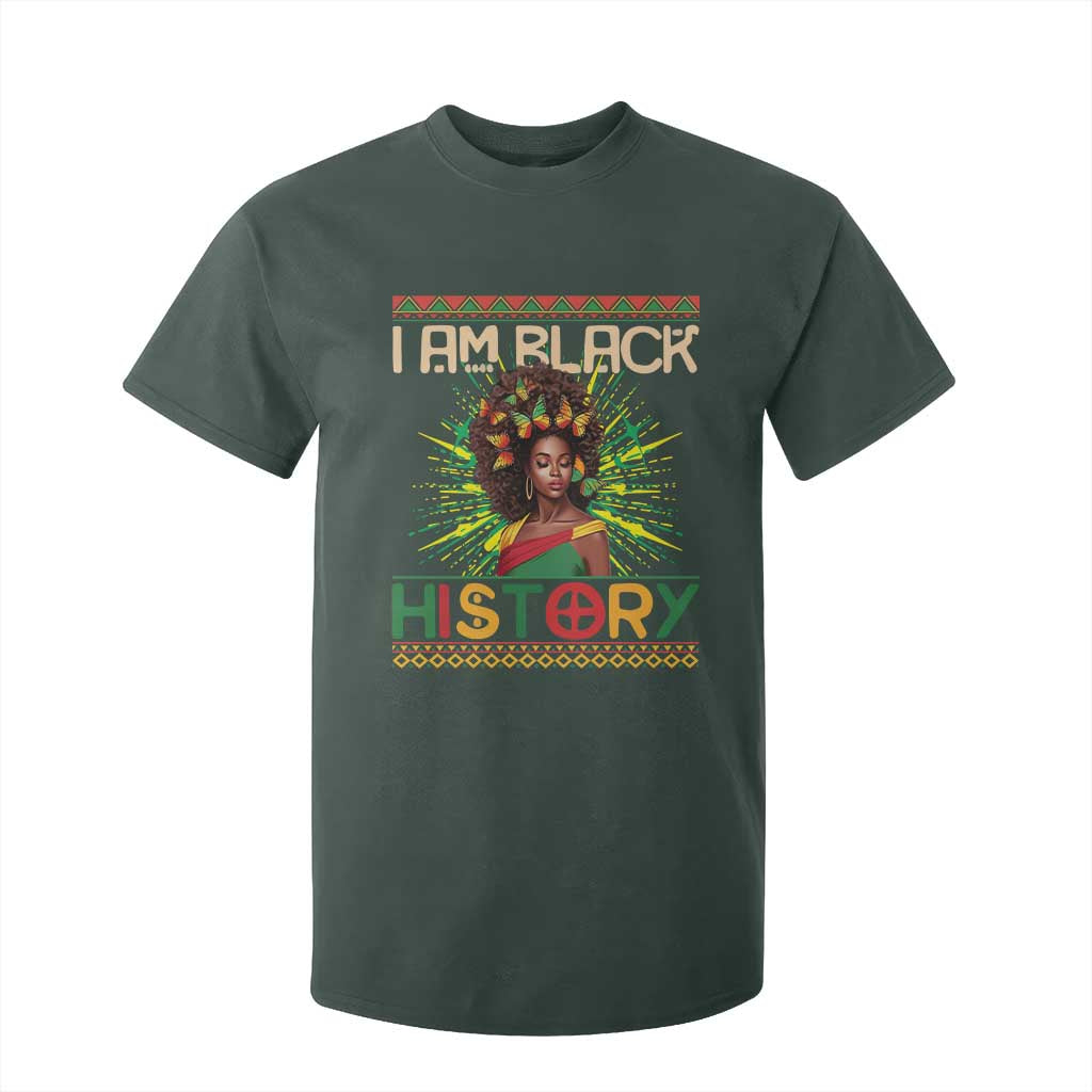 I Am Black History T Shirt For Kid African American Women Pretty Butterfly