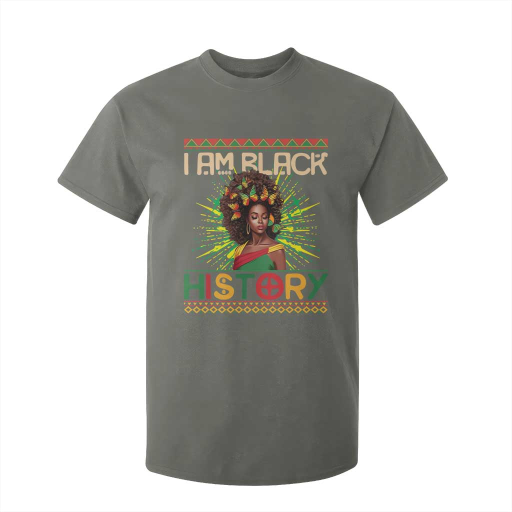 I Am Black History T Shirt For Kid African American Women Pretty Butterfly