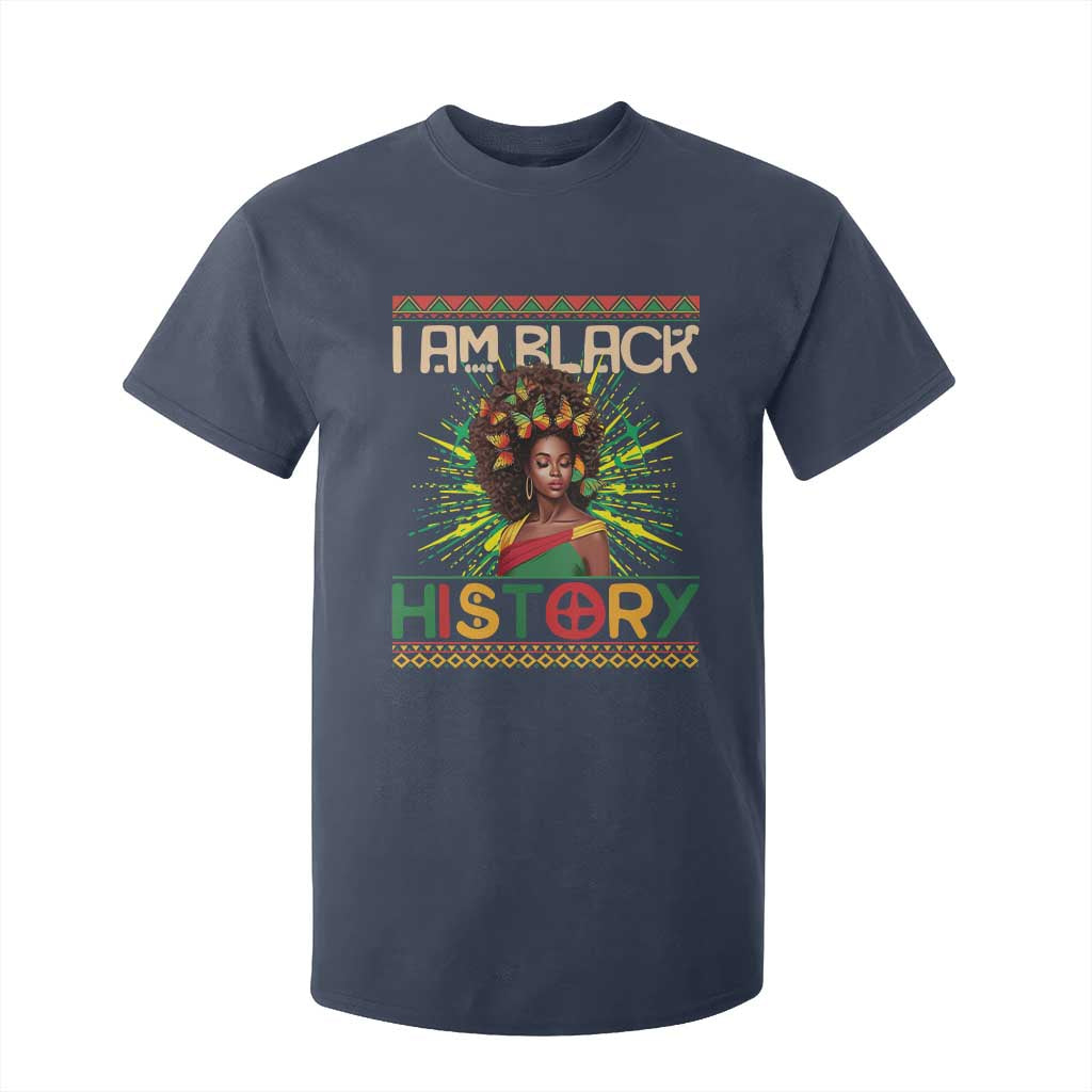 I Am Black History T Shirt For Kid African American Women Pretty Butterfly