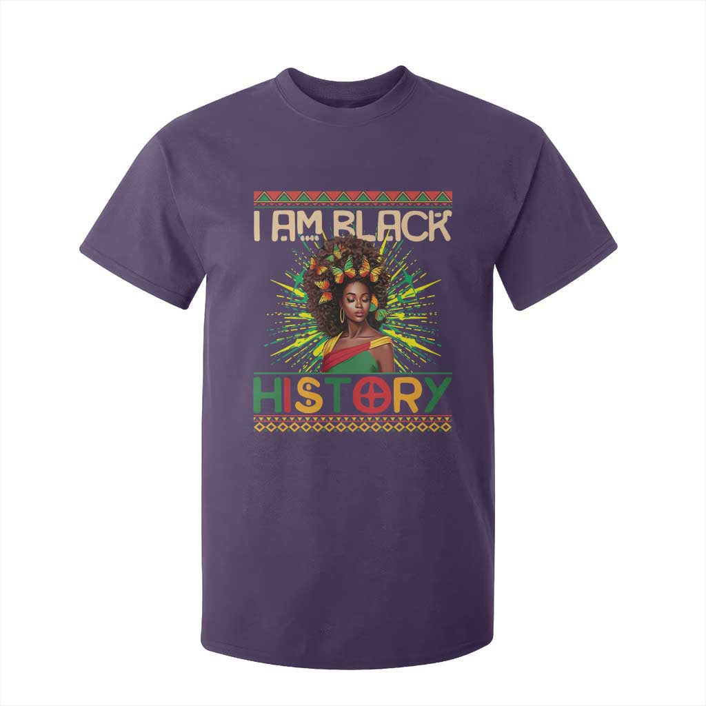 I Am Black History T Shirt For Kid African American Women Pretty Butterfly