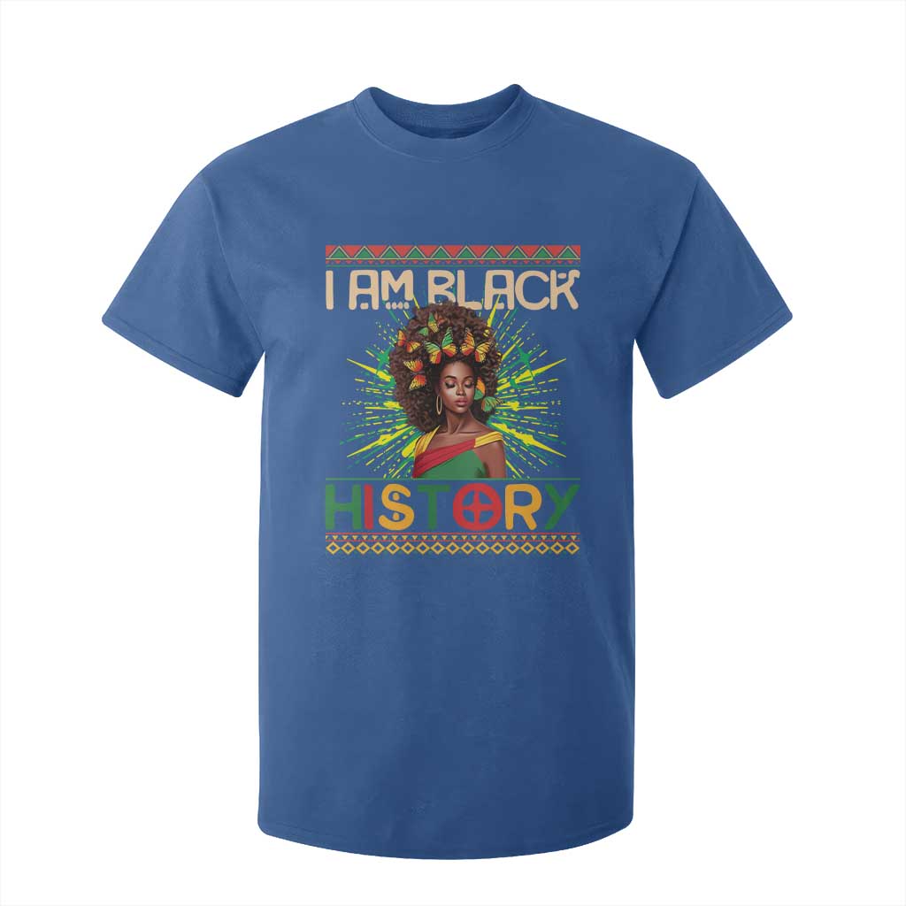 I Am Black History T Shirt For Kid African American Women Pretty Butterfly