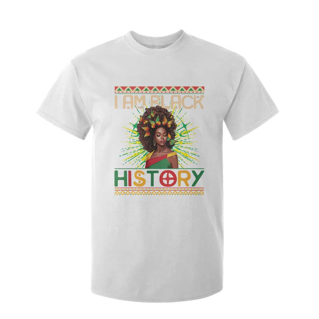 I Am Black History T Shirt For Kid African American Women Pretty Butterfly