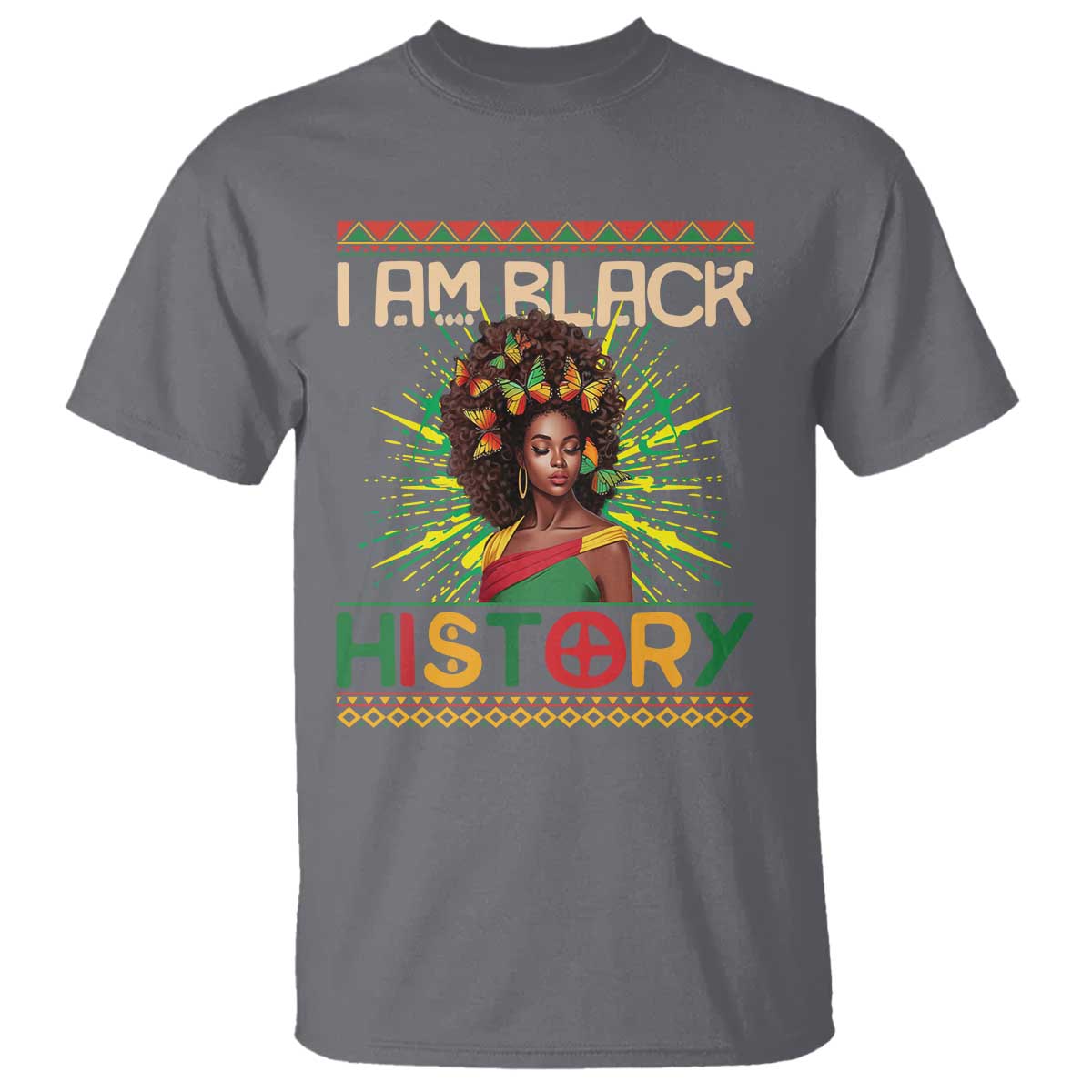 I Am Black History T Shirt African American Women Pretty Butterfly