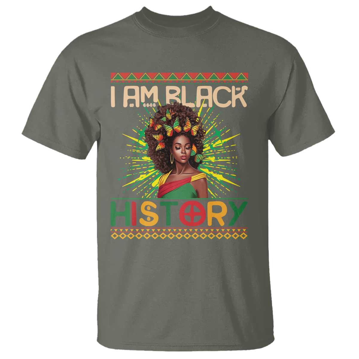 I Am Black History T Shirt African American Women Pretty Butterfly
