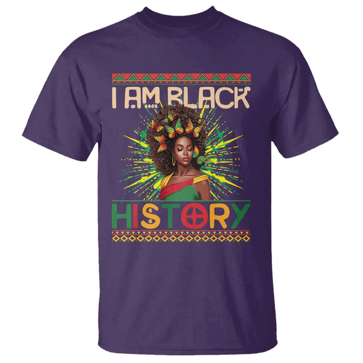 I Am Black History T Shirt African American Women Pretty Butterfly