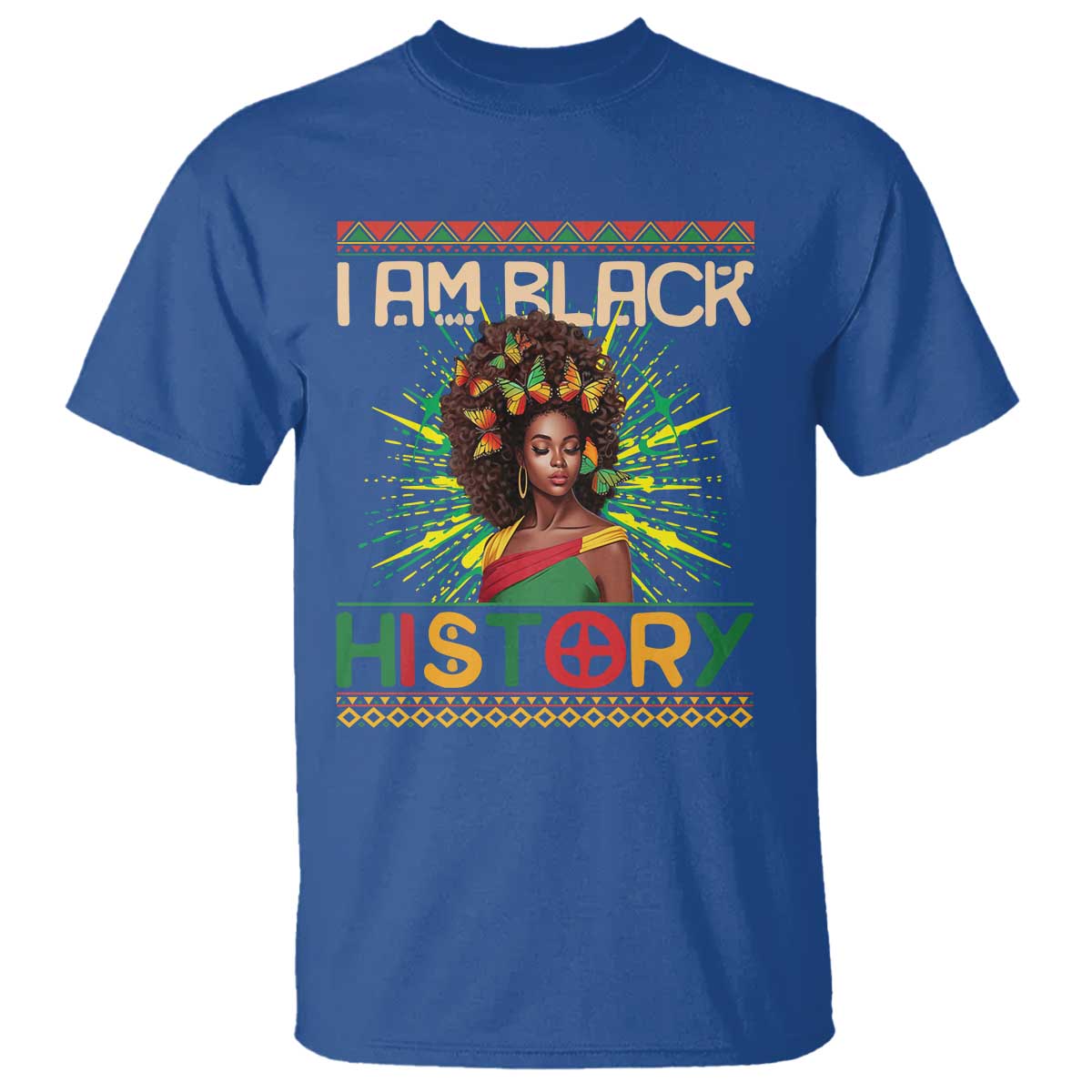 I Am Black History T Shirt African American Women Pretty Butterfly