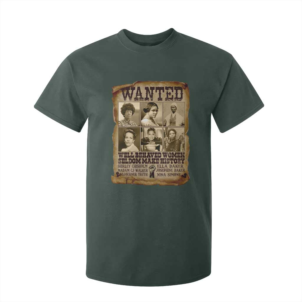 Black Women History T Shirt For Kid Shirley Madam Cj Sojourner Truth Well Behaved Women Seldom Make History