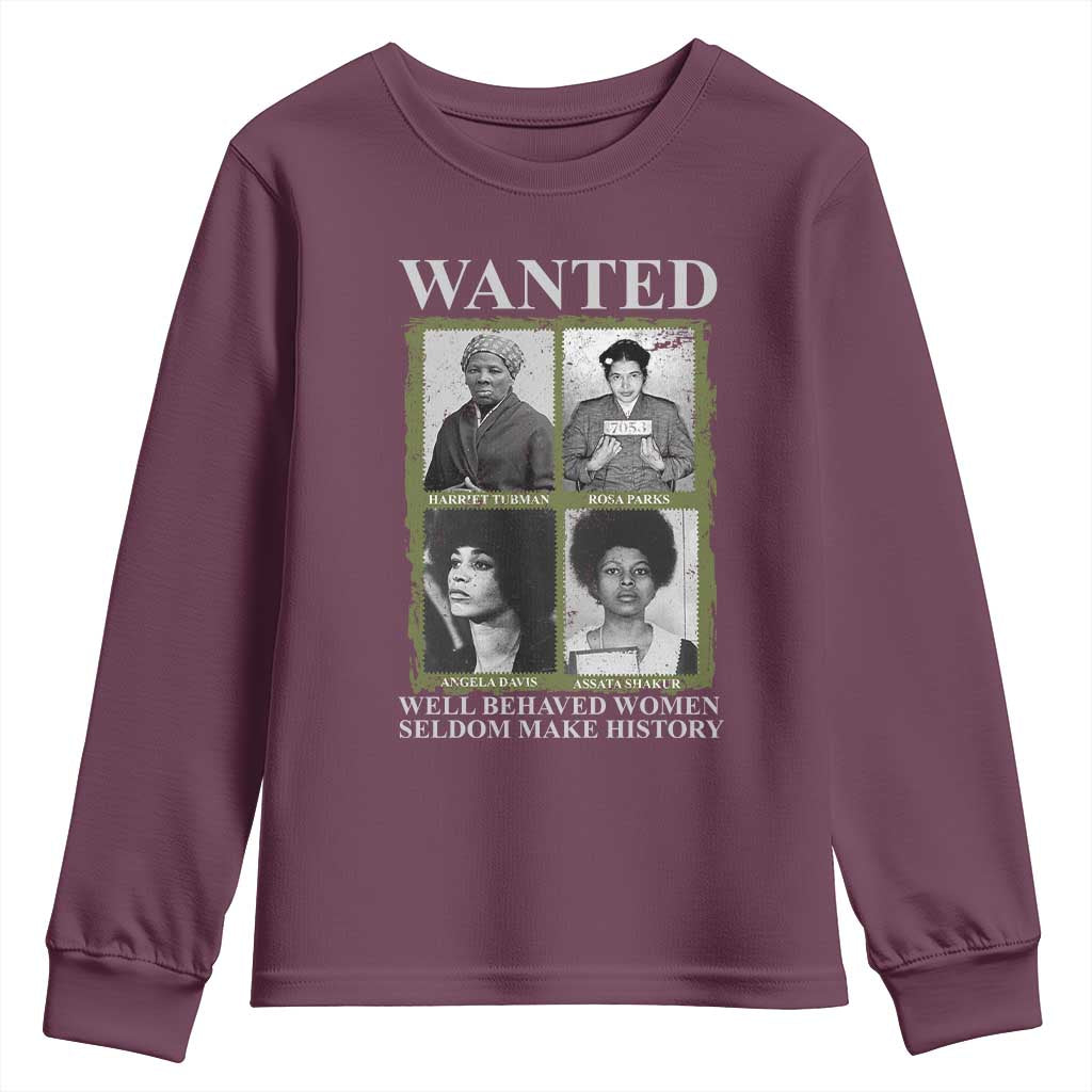 Black Women History Youth Sweatshirt Harriet Tubman Rosa Parks Angela Davis Assata Shakur