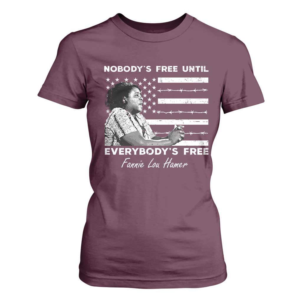 Fannie Lou Hamer T Shirt For Women Nobody's Free Until Everybody's Free Black History