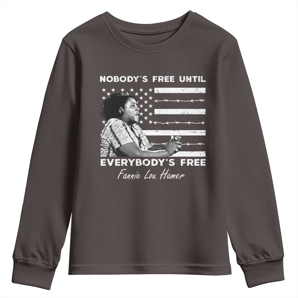 Fannie Lou Hamer Youth Sweatshirt Nobody's Free Until Everybody's Free Black History