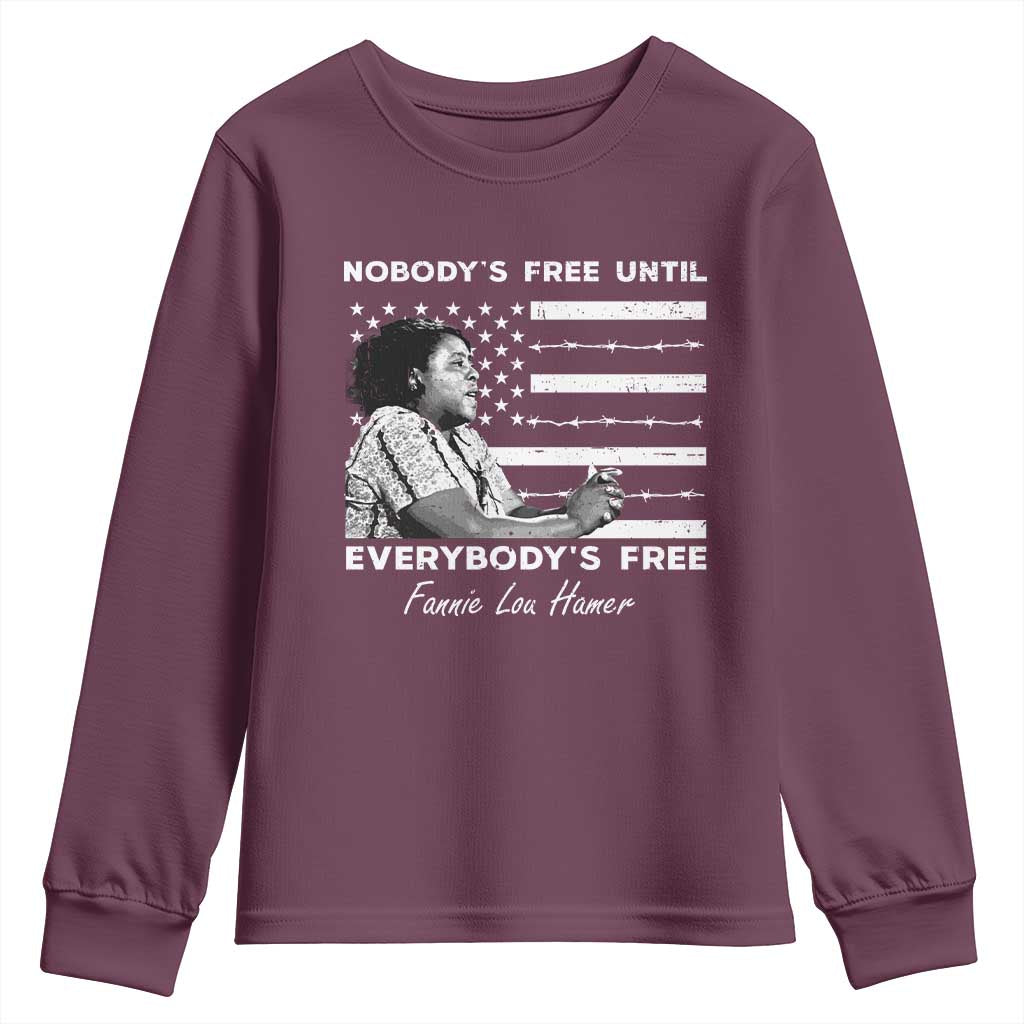 Fannie Lou Hamer Youth Sweatshirt Nobody's Free Until Everybody's Free Black History