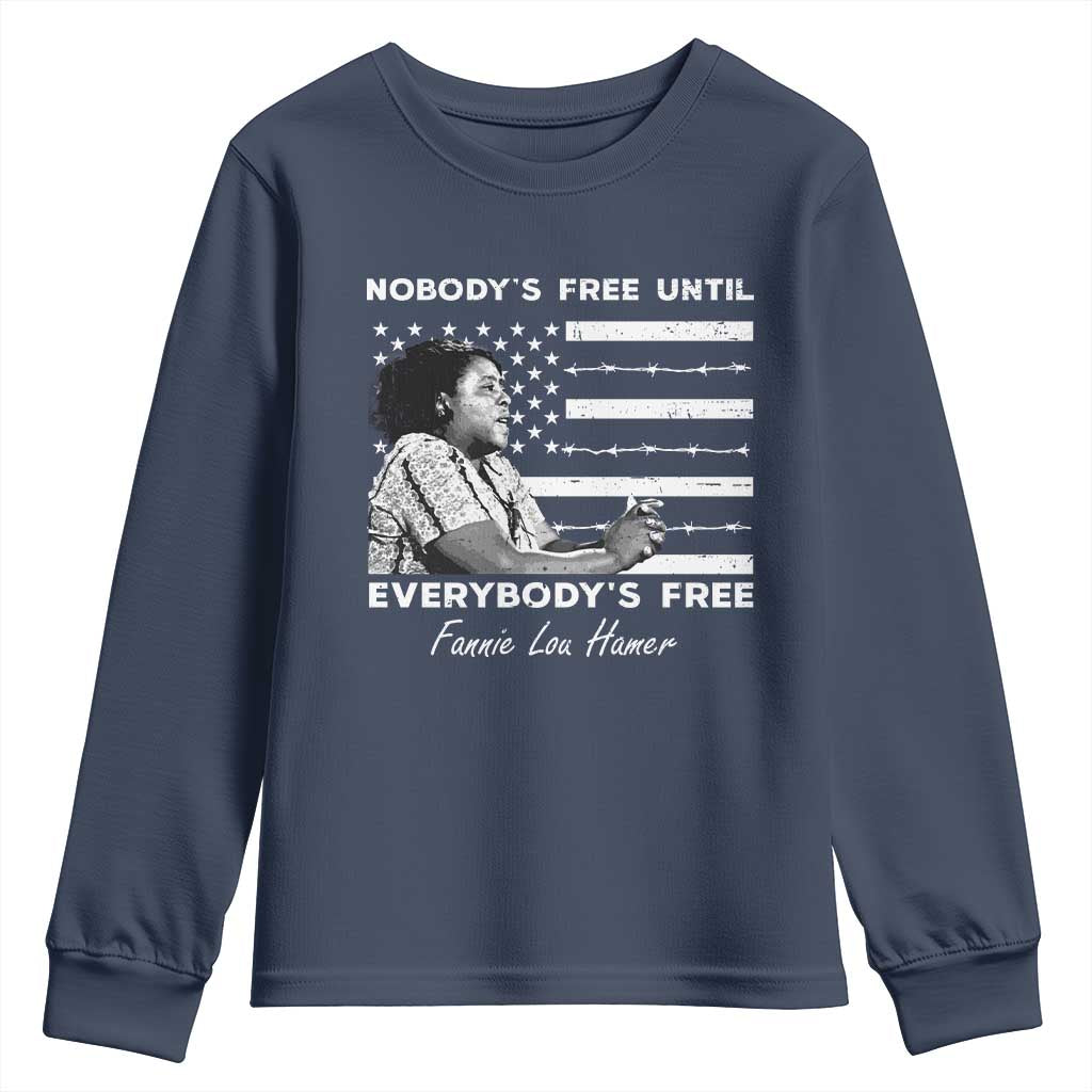 Fannie Lou Hamer Youth Sweatshirt Nobody's Free Until Everybody's Free Black History