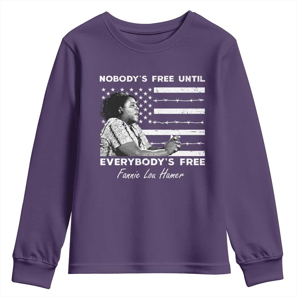 Fannie Lou Hamer Youth Sweatshirt Nobody's Free Until Everybody's Free Black History