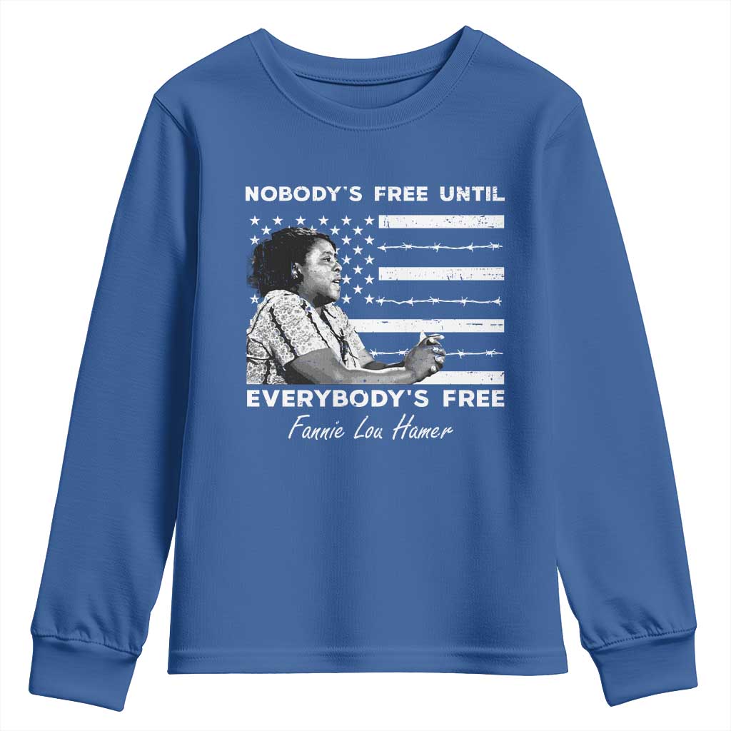 Fannie Lou Hamer Youth Sweatshirt Nobody's Free Until Everybody's Free Black History