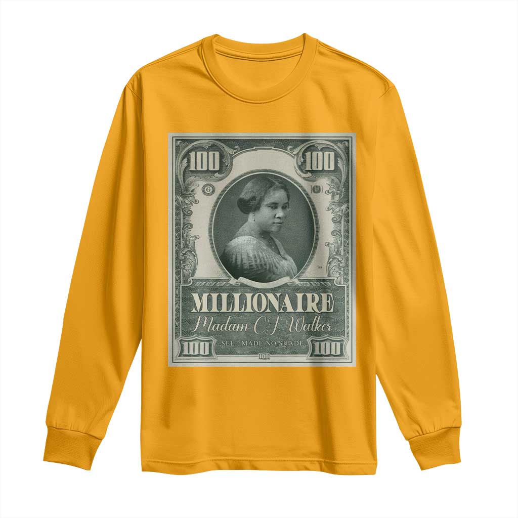 Madam C.J. Walker Long Sleeve Shirt Millionaire Black Women Pride