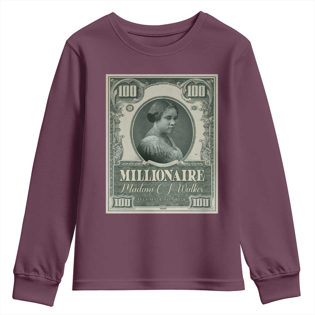 Madam C.J. Walker Youth Sweatshirt Millionaire Black Women Pride