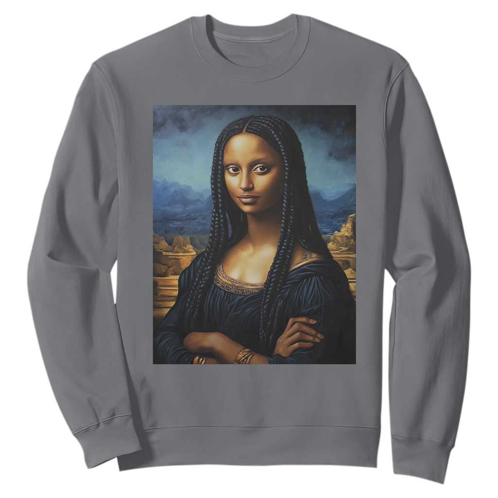 Black Women Pride Sweatshirt Melanin Mona Lisa Afro Queen Aesthetic Black History
