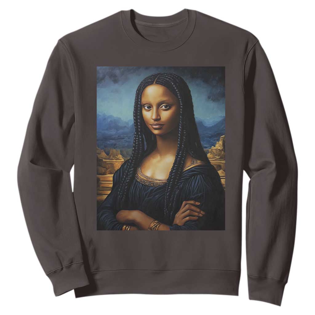 Black Women Pride Sweatshirt Melanin Mona Lisa Afro Queen Aesthetic Black History