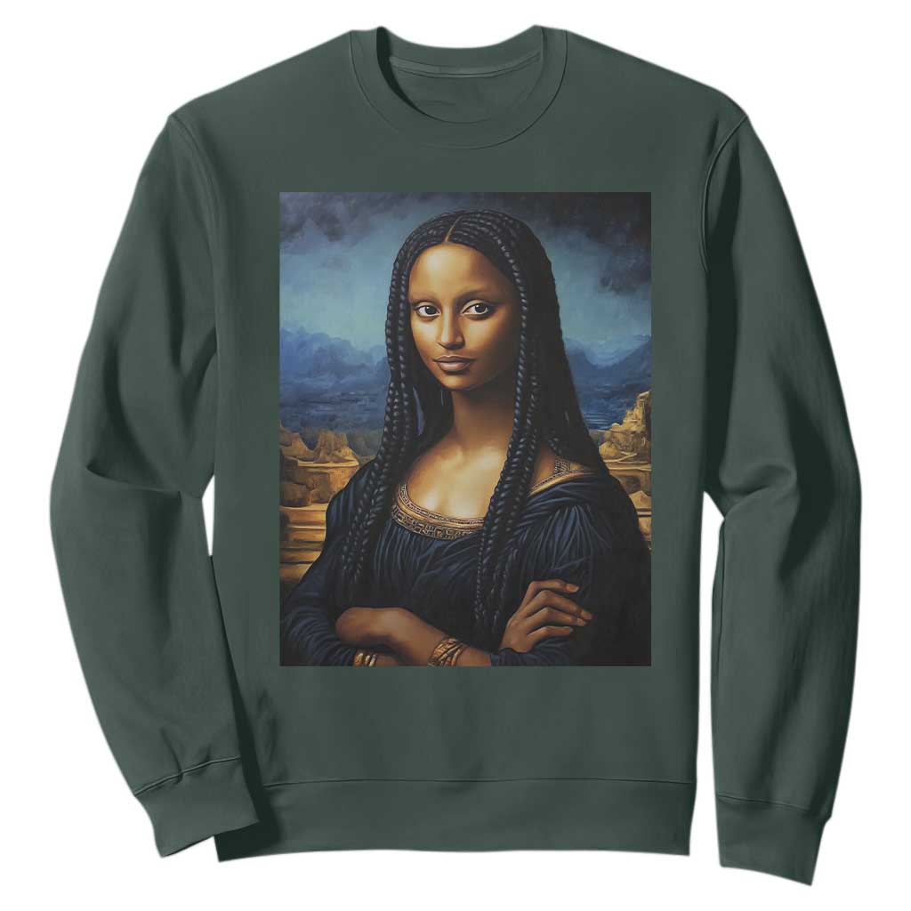 Black Women Pride Sweatshirt Melanin Mona Lisa Afro Queen Aesthetic Black History