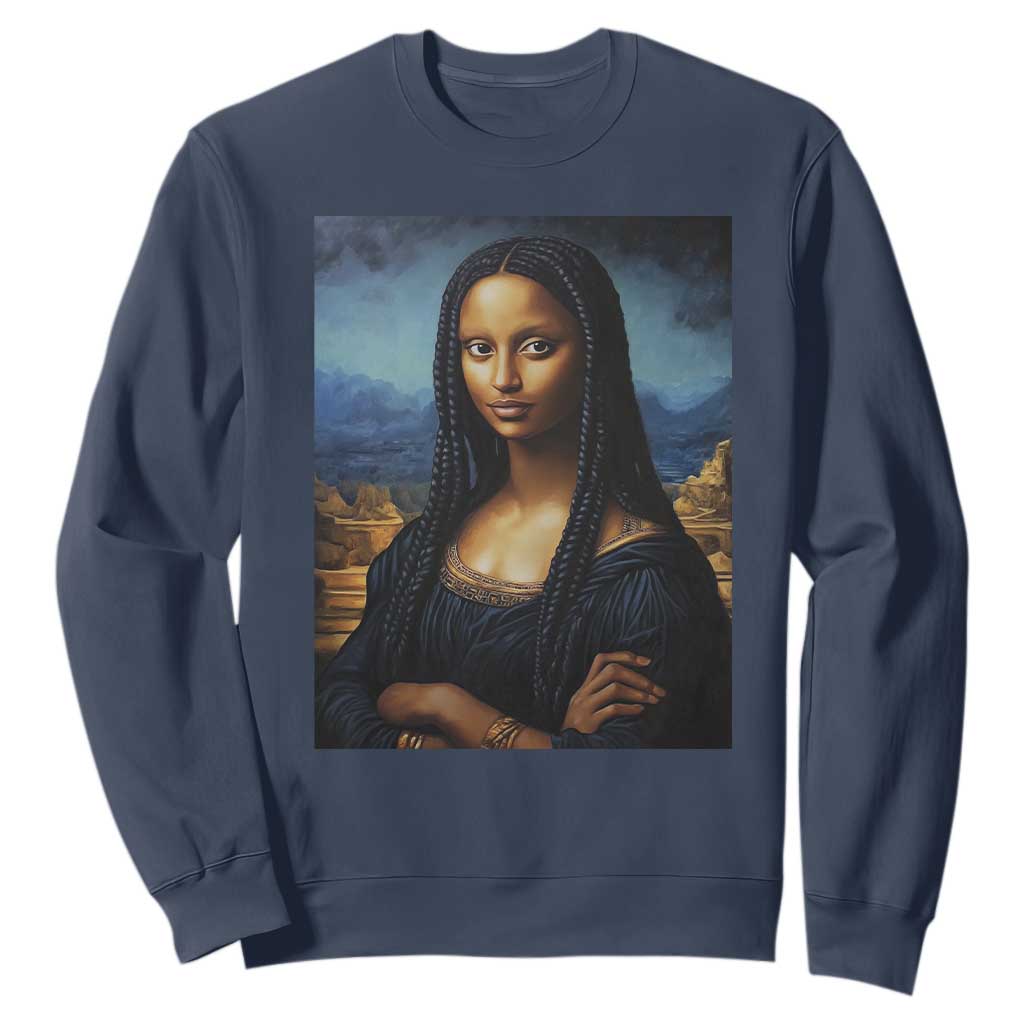 Black Women Pride Sweatshirt Melanin Mona Lisa Afro Queen Aesthetic Black History