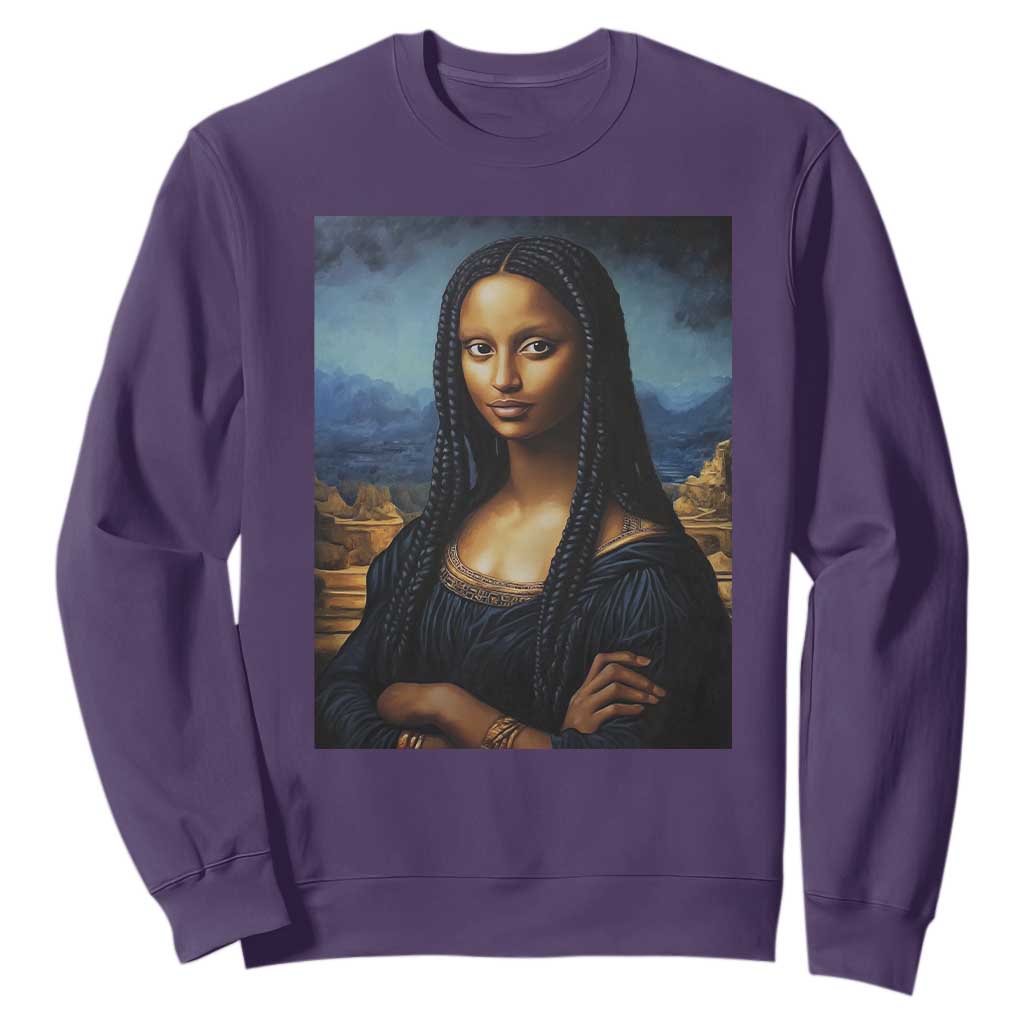 Black Women Pride Sweatshirt Melanin Mona Lisa Afro Queen Aesthetic Black History