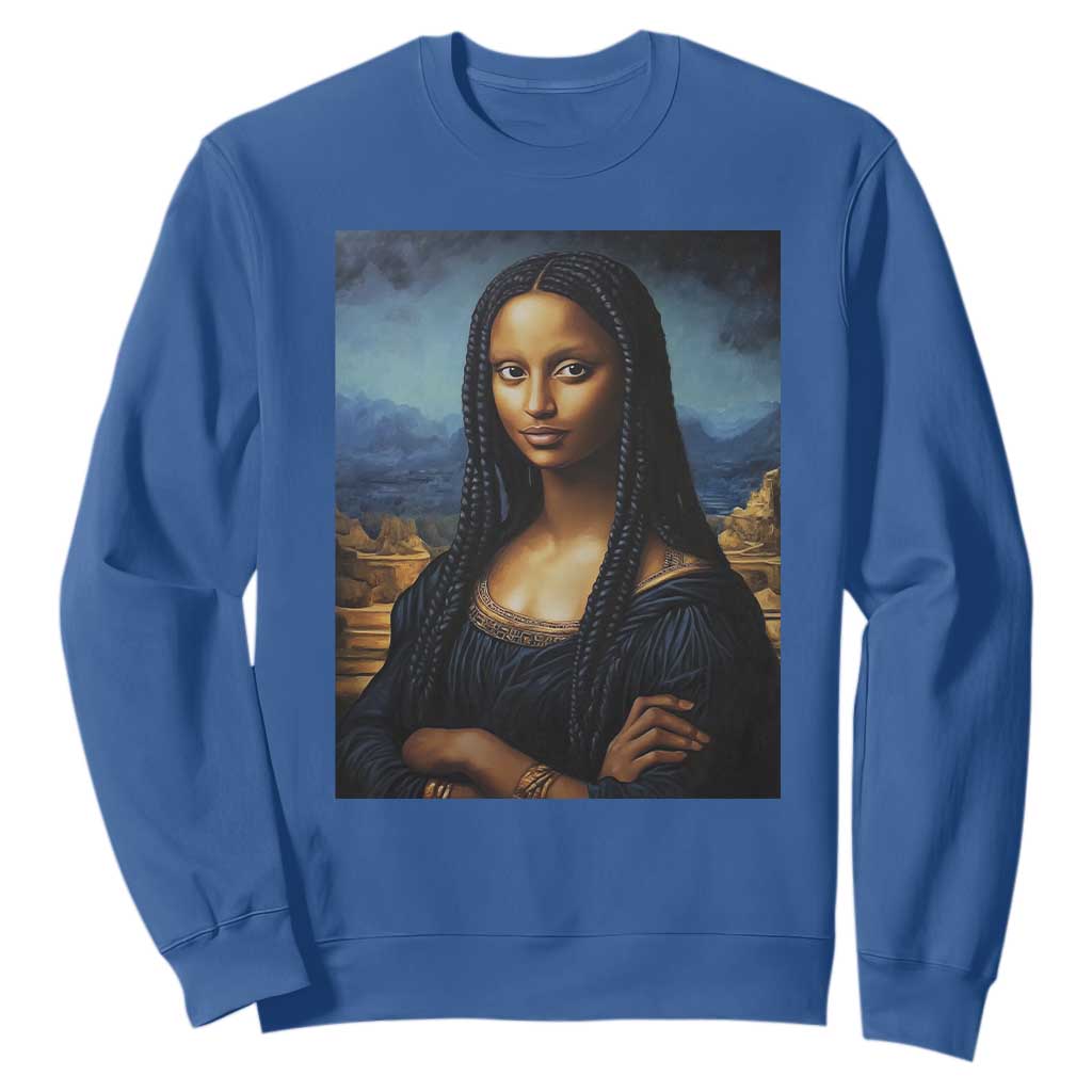 Black Women Pride Sweatshirt Melanin Mona Lisa Afro Queen Aesthetic Black History
