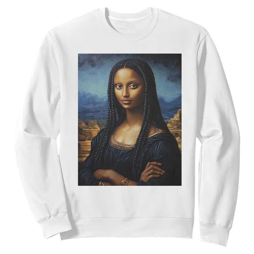 Black Women Pride Sweatshirt Melanin Mona Lisa Afro Queen Aesthetic Black History
