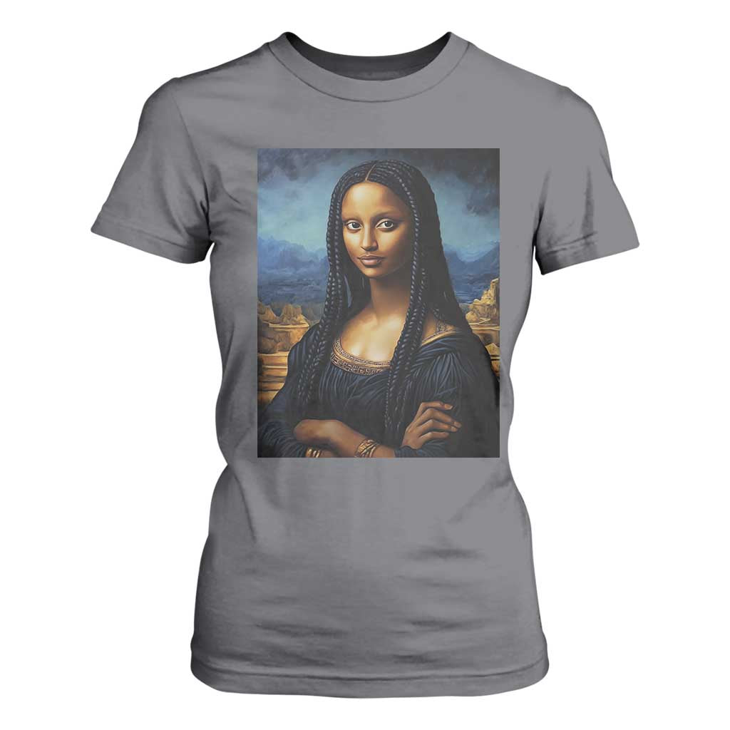Black Women Pride T Shirt For Women Melanin Mona Lisa Afro Queen Aesthetic Black History