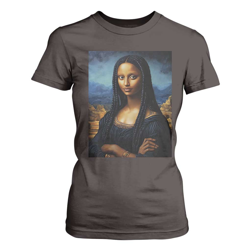 Black Women Pride T Shirt For Women Melanin Mona Lisa Afro Queen Aesthetic Black History