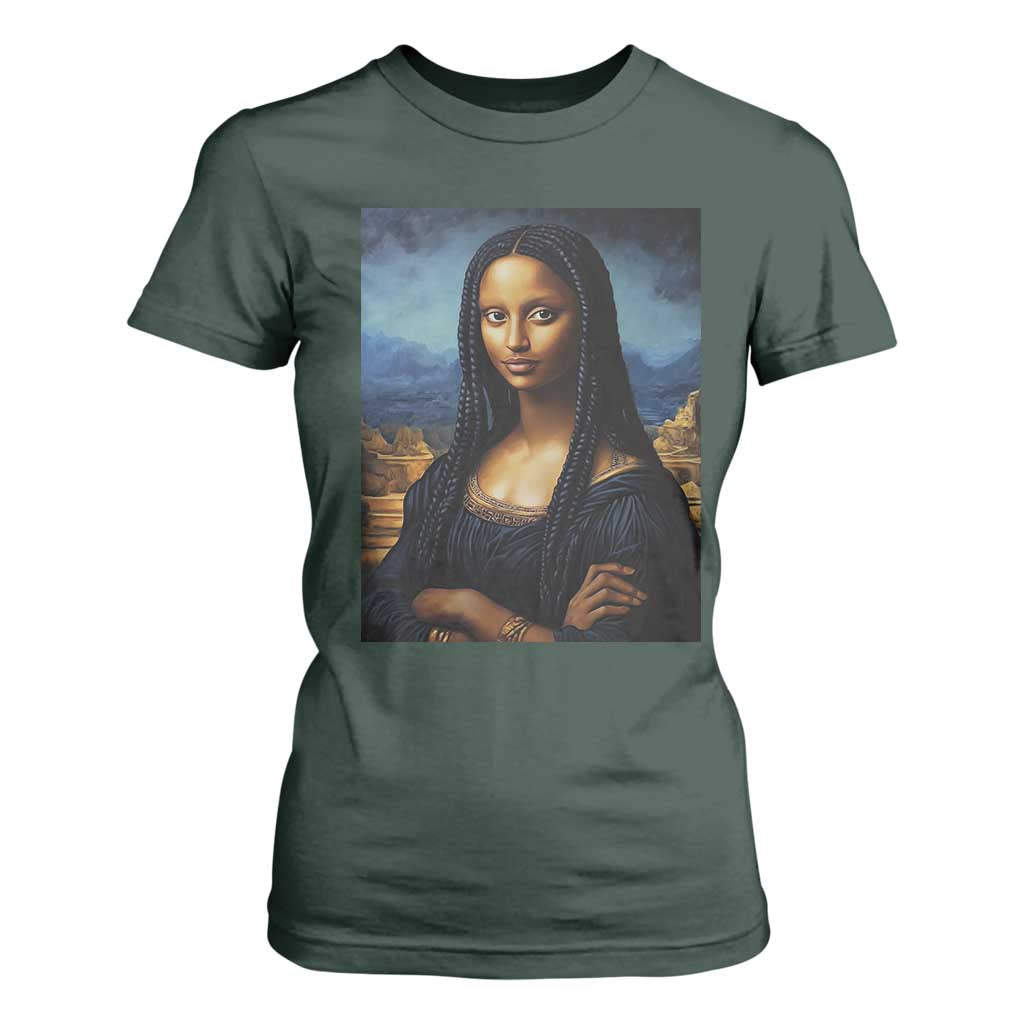 Black Women Pride T Shirt For Women Melanin Mona Lisa Afro Queen Aesthetic Black History