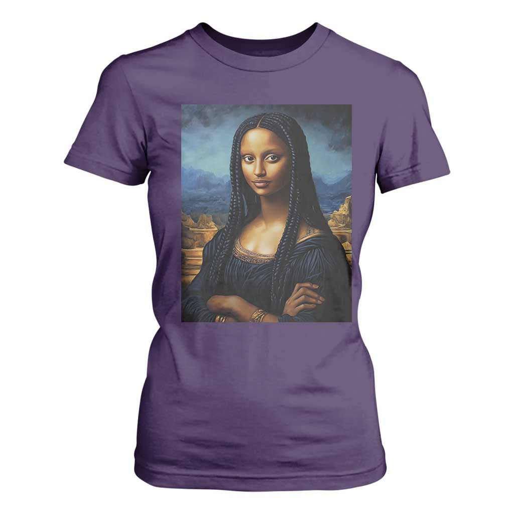 Black Women Pride T Shirt For Women Melanin Mona Lisa Afro Queen Aesthetic Black History