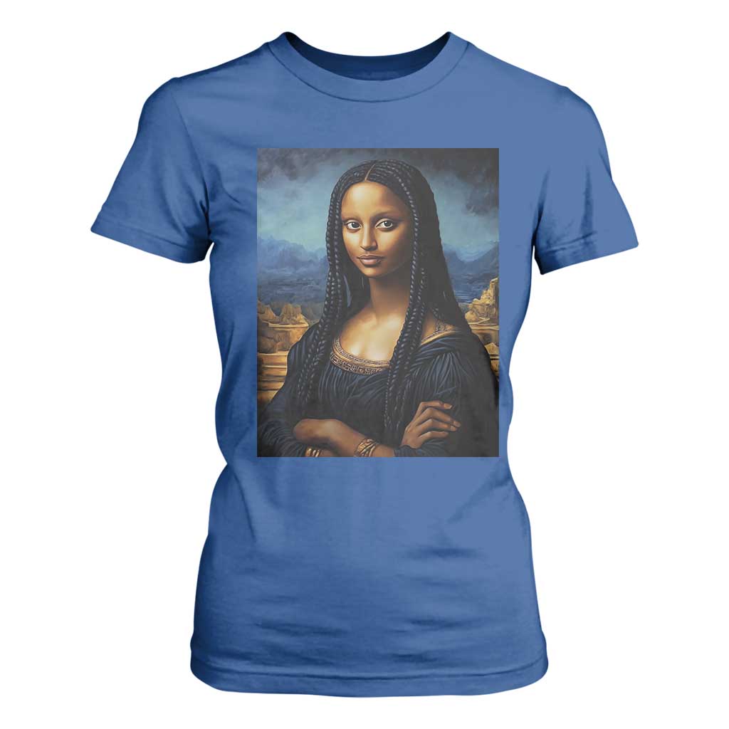 Black Women Pride T Shirt For Women Melanin Mona Lisa Afro Queen Aesthetic Black History