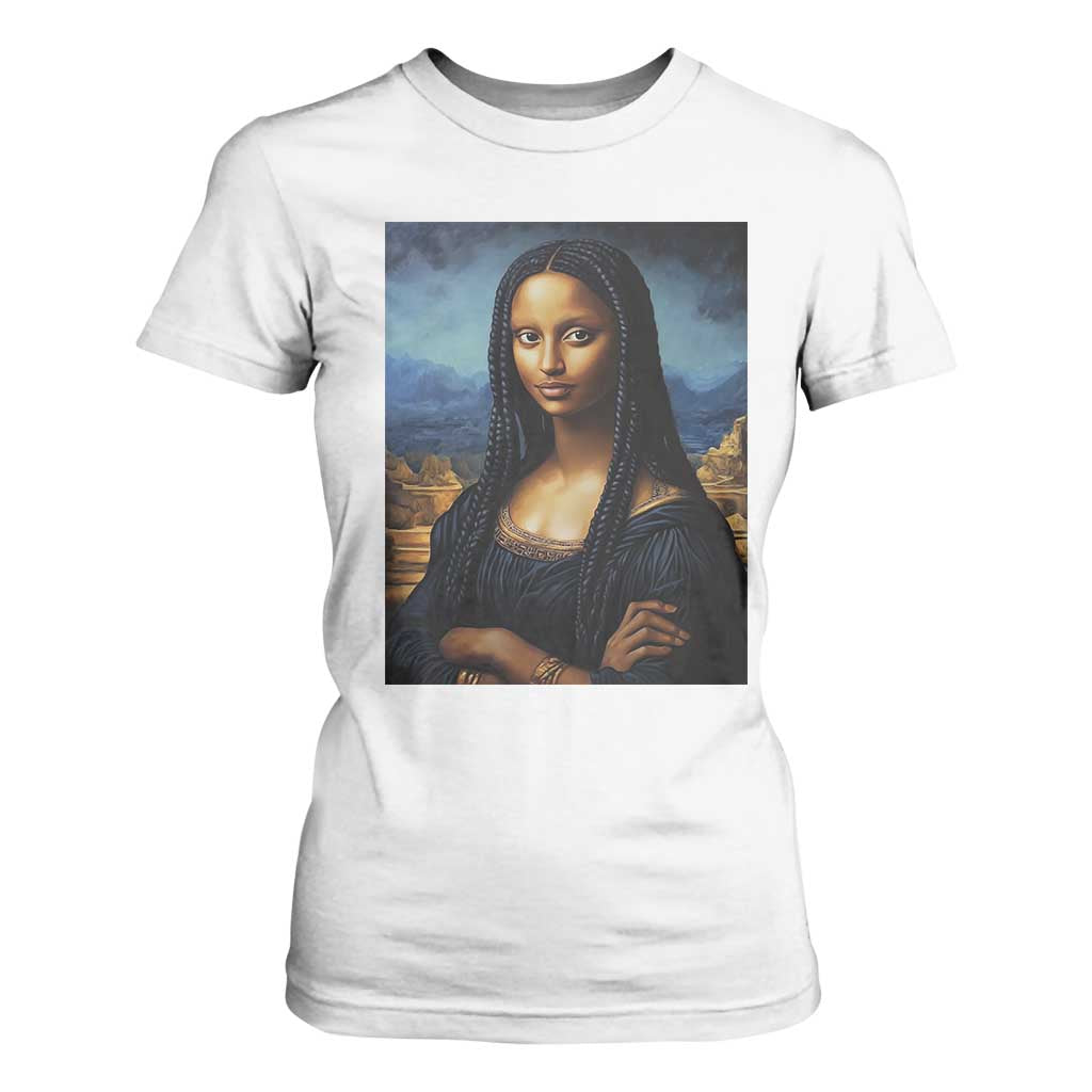 Black Women Pride T Shirt For Women Melanin Mona Lisa Afro Queen Aesthetic Black History