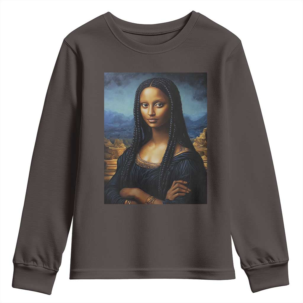 Black Women Pride Youth Sweatshirt Melanin Mona Lisa Afro Queen Aesthetic Black History