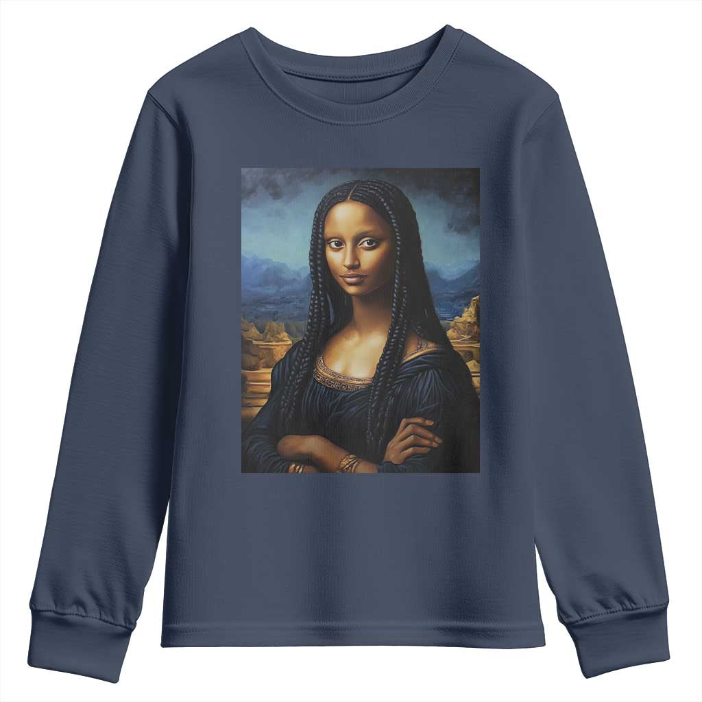 Black Women Pride Youth Sweatshirt Melanin Mona Lisa Afro Queen Aesthetic Black History
