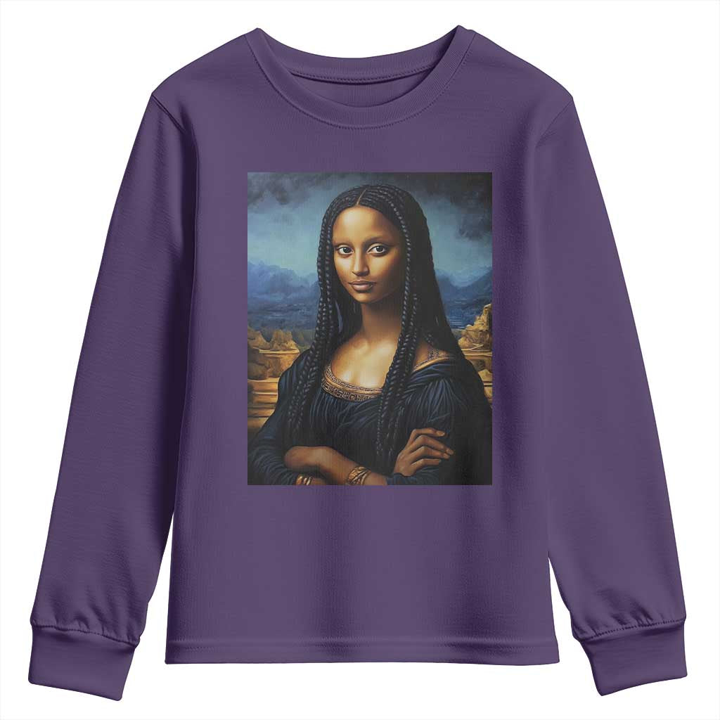 Black Women Pride Youth Sweatshirt Melanin Mona Lisa Afro Queen Aesthetic Black History