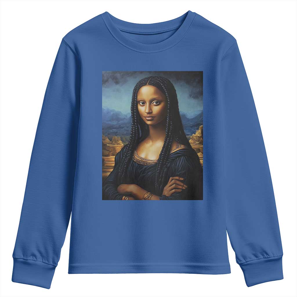 Black Women Pride Youth Sweatshirt Melanin Mona Lisa Afro Queen Aesthetic Black History