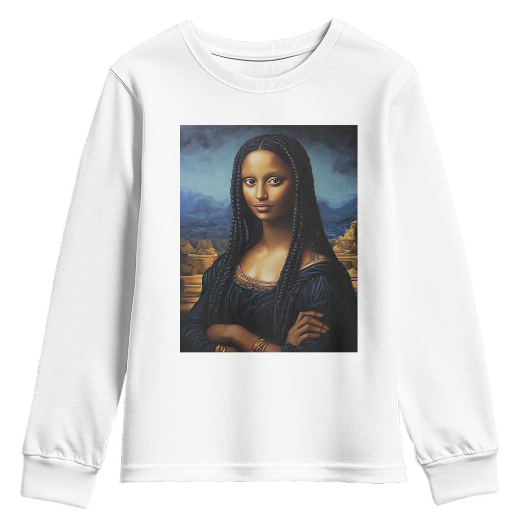 Black Women Pride Youth Sweatshirt Melanin Mona Lisa Afro Queen Aesthetic Black History
