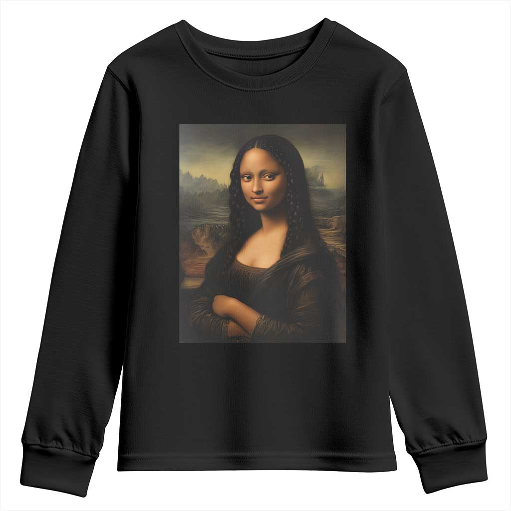 Black Mona Lisa Youth Sweatshirt Melanin Pretty Aesthetic Black History