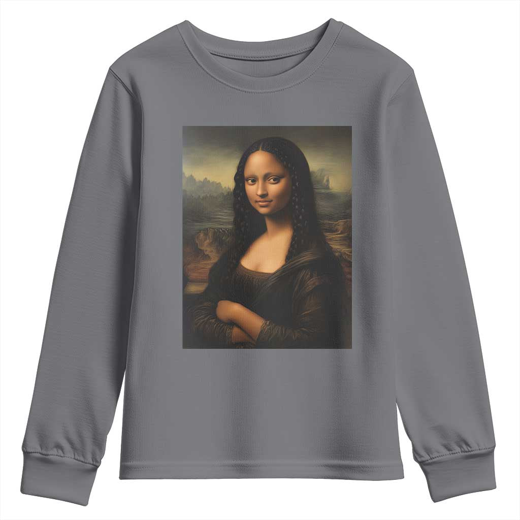 Black Mona Lisa Youth Sweatshirt Melanin Pretty Aesthetic Black History