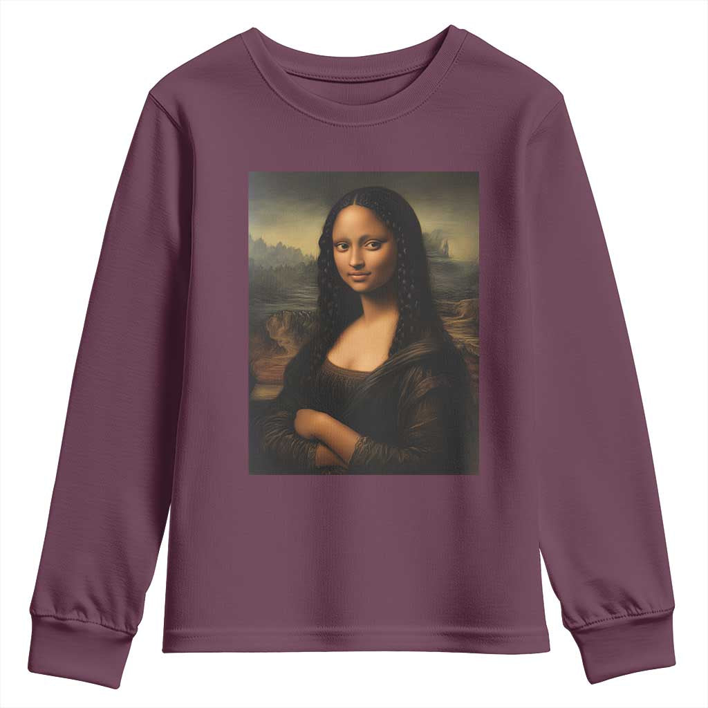 Black Mona Lisa Youth Sweatshirt Melanin Pretty Aesthetic Black History