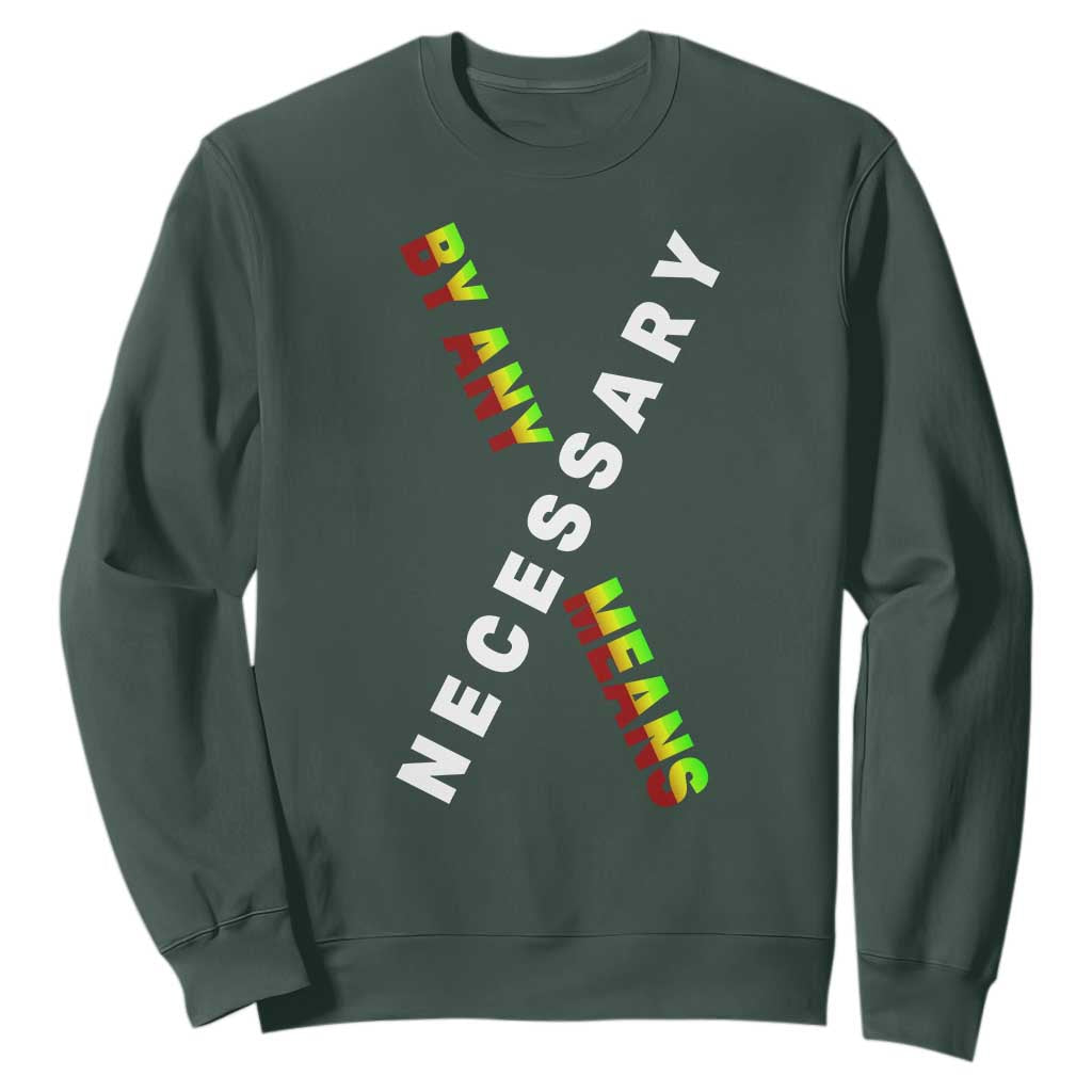 Malcolm X Sweatshirt By Any Means Necessary  Black History